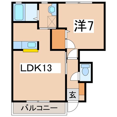 プラージュⅡの物件間取画像